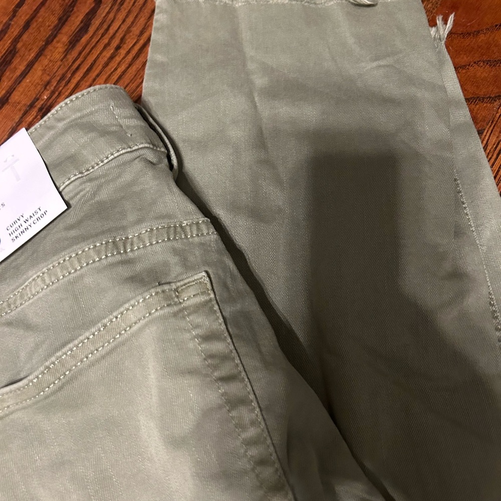 Loft curvy high waist skinny crop-size 10-Green khaki - Picture 2 of 3